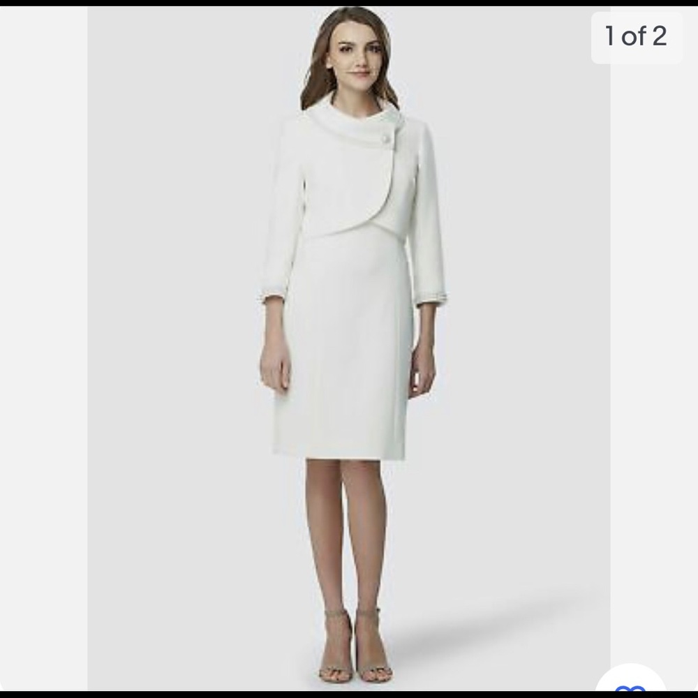 ISO!! TAHARI Womens Ivory Zippered Sleeveless Wear To Work Sheath